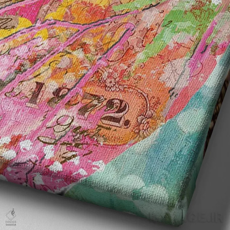 تابلو دکوراتیو بال پروانه سرخ گون اثر جنیفر لمباین - نمای نزدیک بافت بوم