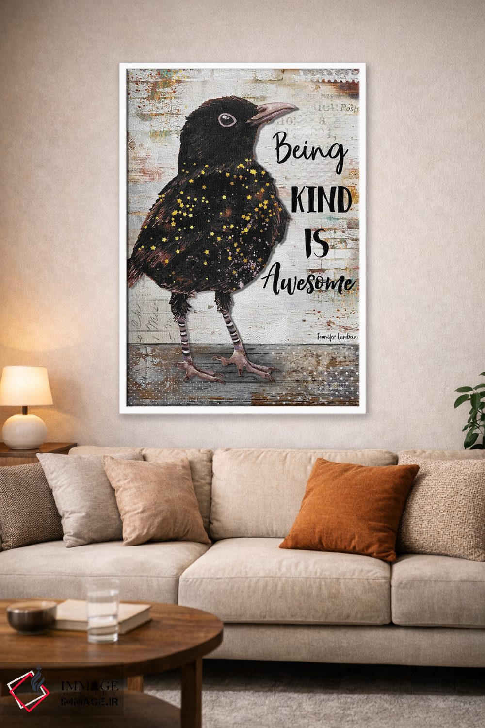 تابلو دکوراتیو مهربان بودن فوق العاده است اثر جنیفر لمباین - D1W