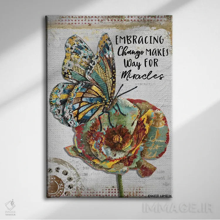 تابلو دکوراتیو پذیرش تغییر اثر جنیفر لمباین - نمای روبهرو روی دیوار