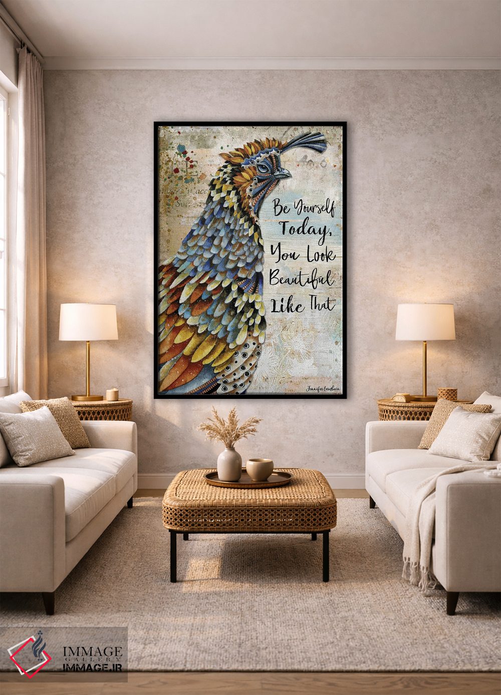 تابلو دکوراتیو خودت باش کبک اثر جنیفر لمباین - D1B