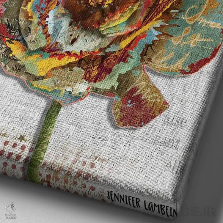 تابلو دکوراتیو پذیرش تغییر اثر جنیفر لمباین - نمای نزدیک بافت بوم