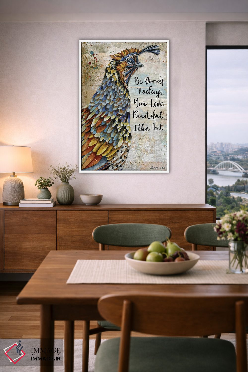 تابلو دکوراتیو خودت باش کبک اثر جنیفر لمباین - D6W