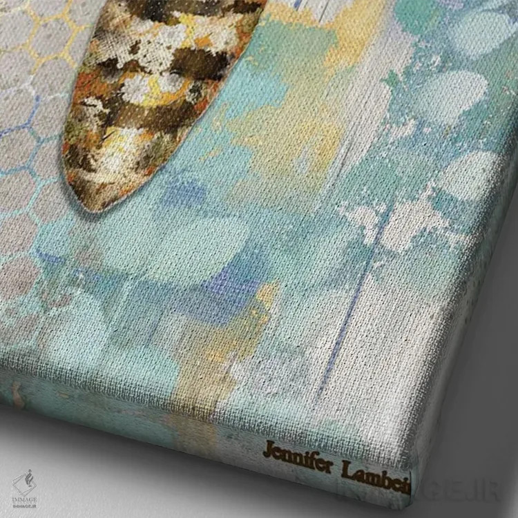 تابلو دکوراتیو مهربان باش اثر جنیفر لمباین - نمای نزدیک بافت بوم