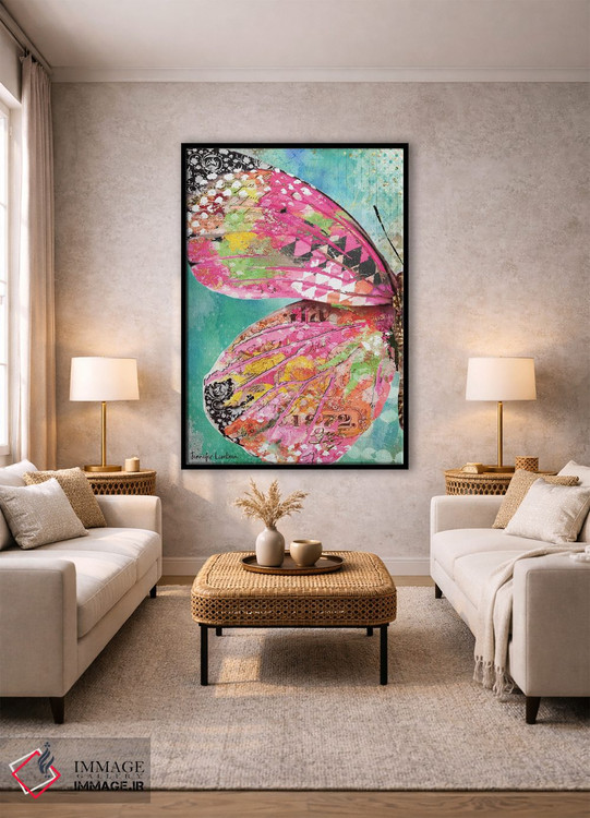 تابلو دکوراتیو بال پروانه سرخ گون اثر جنیفر لمباین - D1B