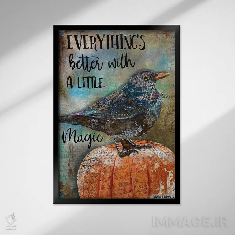 تابلو دکوراتیو همه چیز بهتر است اثر جنیفر لمباین - نمای قابدار مشکی