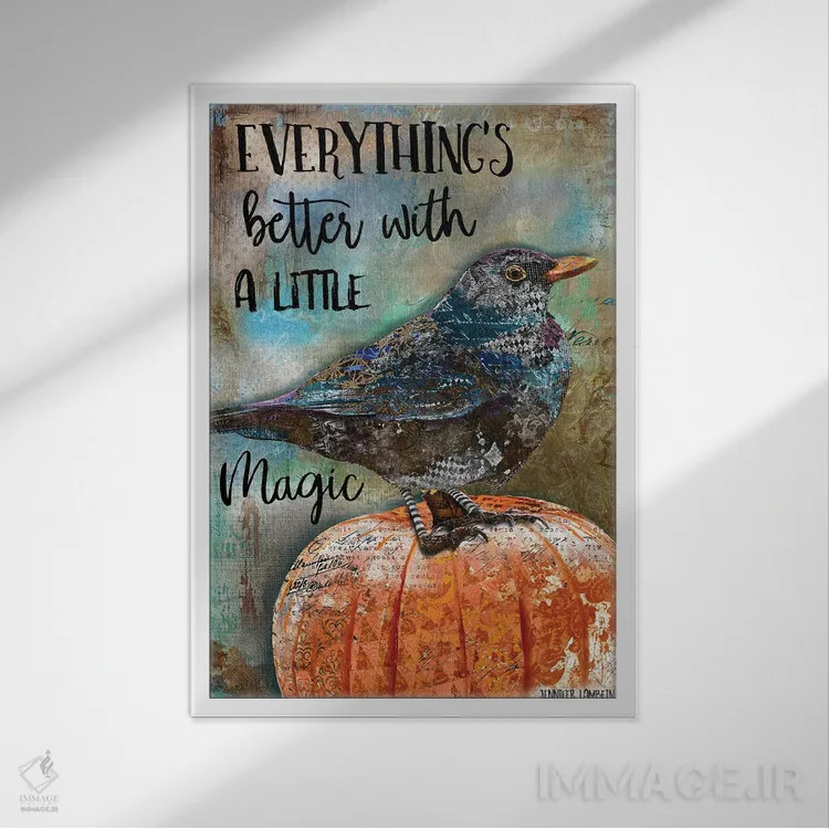 تابلو دکوراتیو همه چیز بهتر است اثر جنیفر لمباین - نمای قابدار سفید