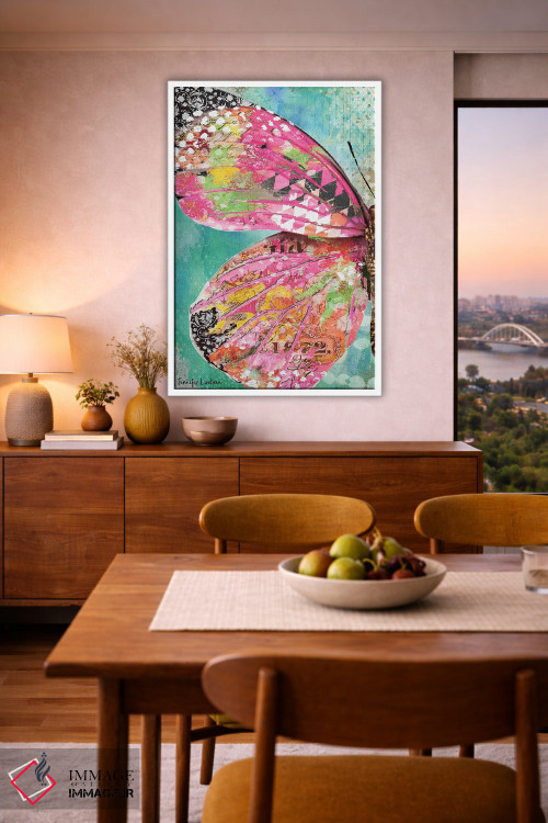 تابلو دکوراتیو بال پروانه سرخ گون اثر جنیفر لمباین - D5W