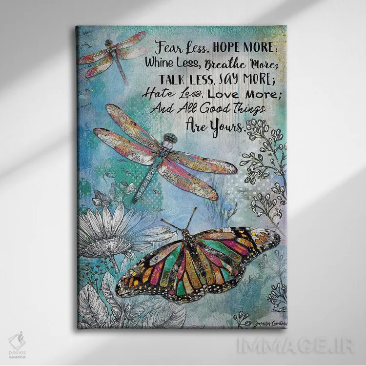 تابلو دکوراتیو کمتر بترس و بیشتر امید داشته باش اثر جنیفر لمباین - نمای روبهرو روی دیوار