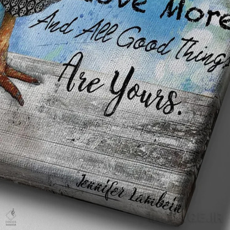 تابلو دکوراتیو کمتر بترس و بیشتر امید داشته باش مرغ اثر جنیفر لمباین - نمای نزدیک بافت بوم