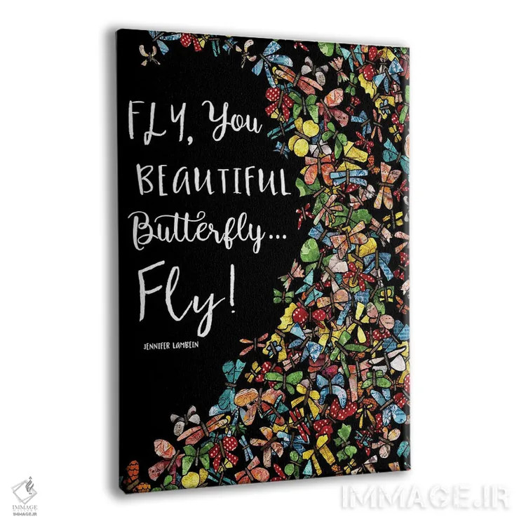 تابلو دکوراتیو You Beautiful Butterfly,بپر، ای پروانه زیبا اثر جنیفر لمباین - نمای پرسپکتیو محصول