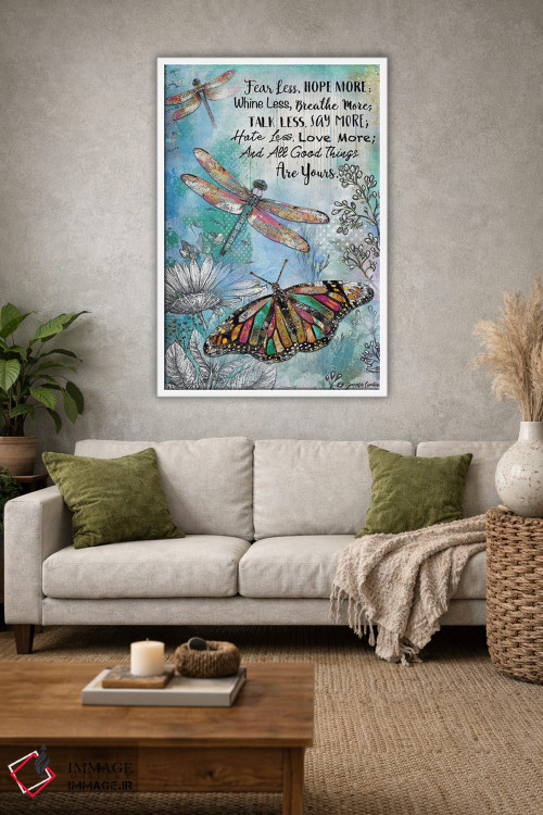 تابلو دکوراتیو کمتر بترس و بیشتر امید داشته باش اثر جنیفر لمباین - D1W