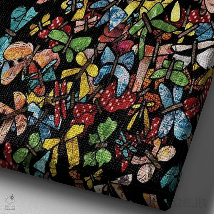 تابلو دکوراتیو You Beautiful Butterfly,بپر، ای پروانه زیبا اثر جنیفر لمباین - نمای نزدیک بافت بوم