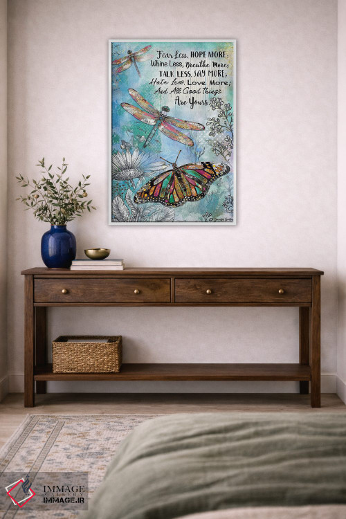 تابلو دکوراتیو کمتر بترس و بیشتر امید داشته باش اثر جنیفر لمباین - D3W