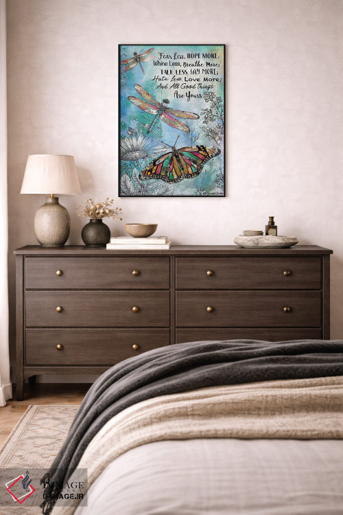 تابلو دکوراتیو کمتر بترس و بیشتر امید داشته باش اثر جنیفر لمباین - D4B