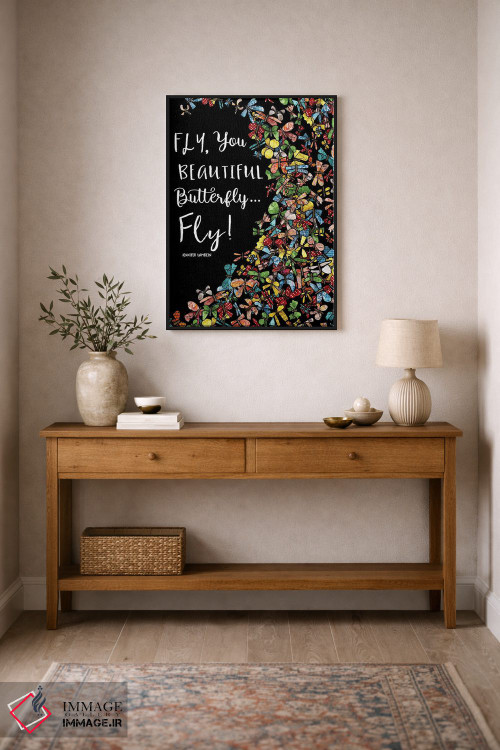 تابلو دکوراتیو You Beautiful Butterfly,بپر، ای پروانه زیبا اثر جنیفر لمباین - D2B