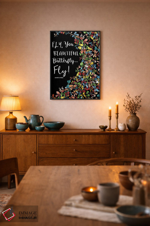 تابلو دکوراتیو You Beautiful Butterfly,بپر، ای پروانه زیبا اثر جنیفر لمباین - D6B