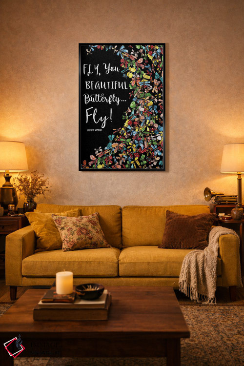 تابلو دکوراتیو You Beautiful Butterfly,بپر، ای پروانه زیبا اثر جنیفر لمباین - D5B