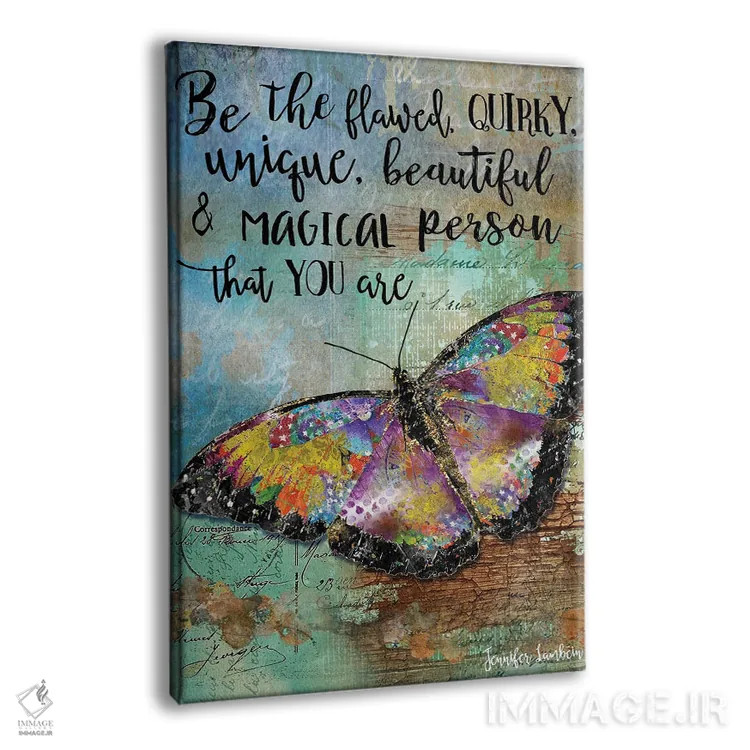 تابلو دکوراتیو پروانه ناقص باش اثر جنیفر لمباین - نمای پرسپکتیو محصول