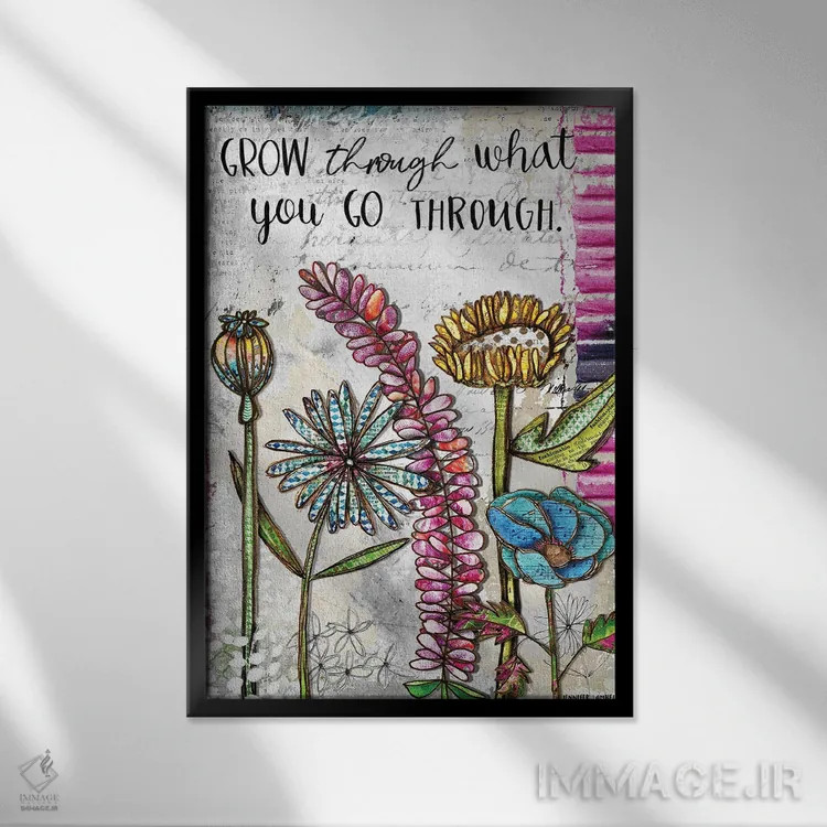 تابلو دکوراتیو رشد کن اثر جنیفر لمباین - نمای قابدار مشکی