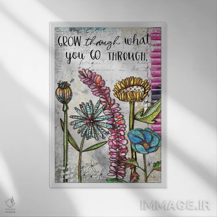 تابلو دکوراتیو رشد کن اثر جنیفر لمباین - نمای قابدار سفید