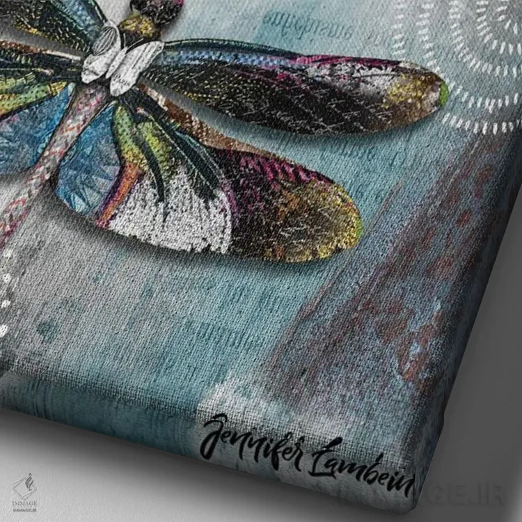 تابلو دکوراتیو من می توانم همه چیز را انجام دهم اثر جنیفر لمباین - نمای نزدیک بافت بوم