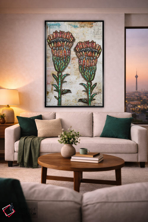 تابلو دکوراتیو شکوفه های شاد اثر جنیفر لمباین - D1B