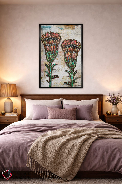 تابلو دکوراتیو شکوفه های شاد اثر جنیفر لمباین - D2B