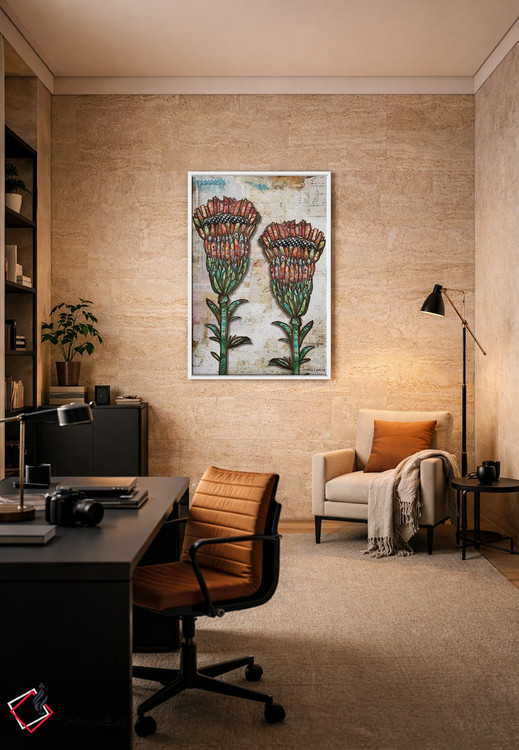 تابلو دکوراتیو شکوفه های شاد اثر جنیفر لمباین - D4W