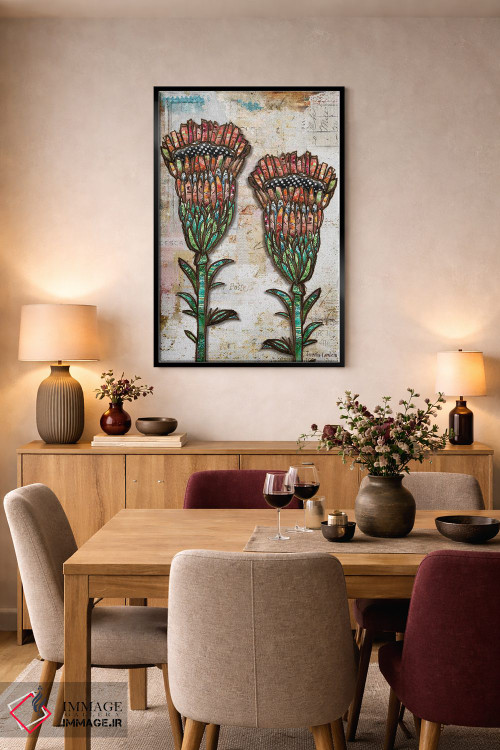 تابلو دکوراتیو شکوفه های شاد اثر جنیفر لمباین - D3B