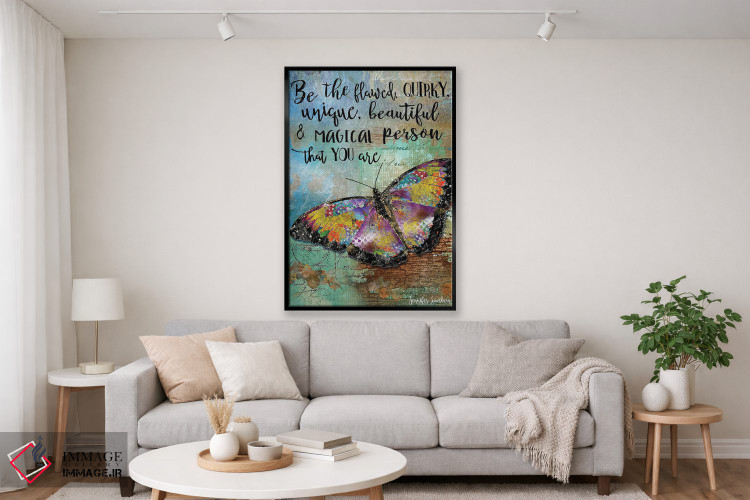 تابلو دکوراتیو پروانه ناقص باش اثر جنیفر لمباین - D2B