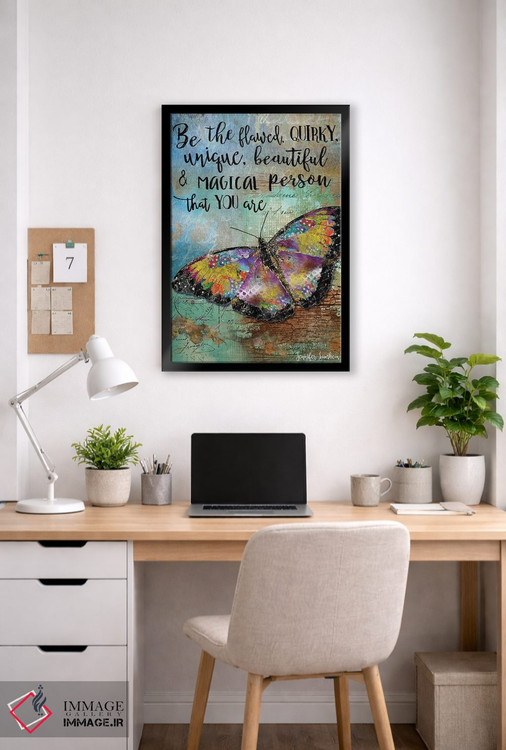 تابلو دکوراتیو پروانه ناقص باش اثر جنیفر لمباین - D6B