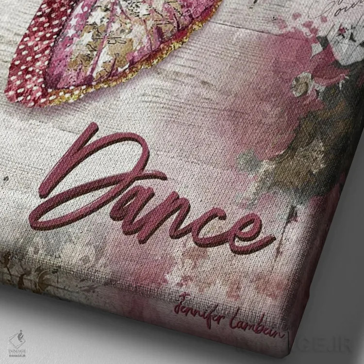 تابلو دکوراتیو اگر لغزیدی اثر جنیفر لمباین - نمای نزدیک بافت بوم