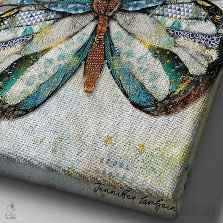 تابلو دکوراتیو اشکالی ندارد اثر جنیفر لمباین - نمای نزدیک بافت بوم