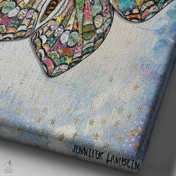 تابلو دکوراتیو امروز یک روز زیباست اثر جنیفر لمباین - نمای نزدیک بافت بوم