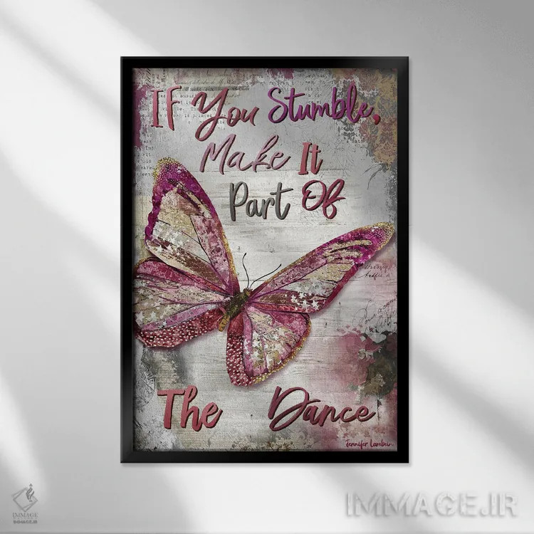 تابلو دکوراتیو اگر لغزیدی اثر جنیفر لمباین - نمای قابدار مشکی