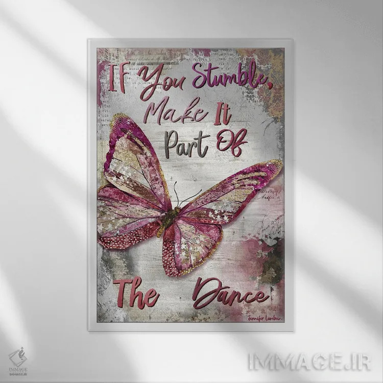 تابلو دکوراتیو اگر لغزیدی اثر جنیفر لمباین - نمای قابدار سفید