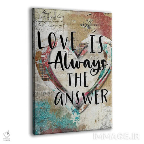 تابلو دکوراتیو عشق همیشه جواب است اثر جنیفر لمباین - نمای پرسپکتیو محصول
