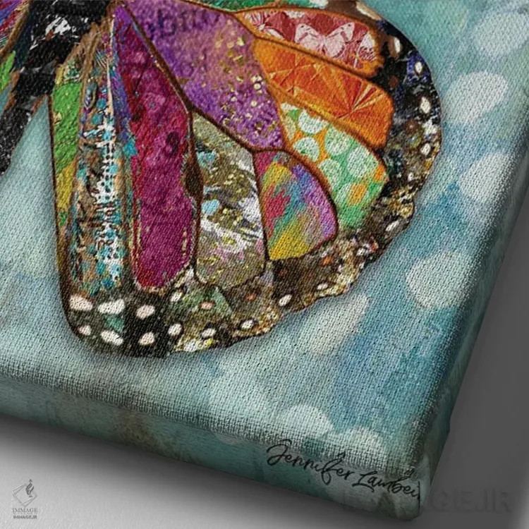 تابلو دکوراتیو فقط نفس بکش اثر جنیفر لمباین - نمای نزدیک بافت بوم