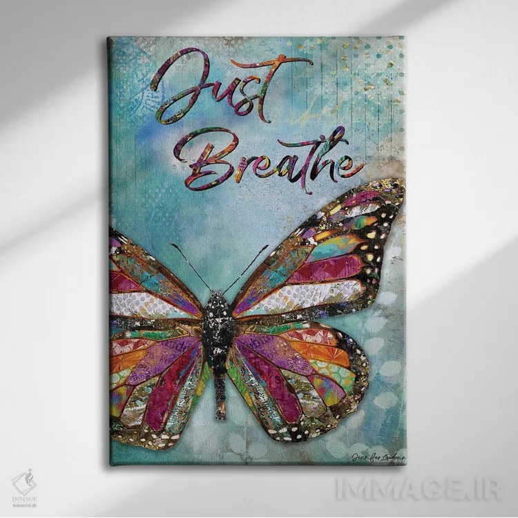 تابلو دکوراتیو فقط نفس بکش اثر جنیفر لمباین - نمای روبهرو روی دیوار