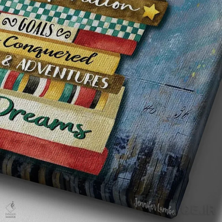 تابلو دکوراتیو وقتشه خروس اثر جنیفر لمباین - نمای نزدیک بافت بوم