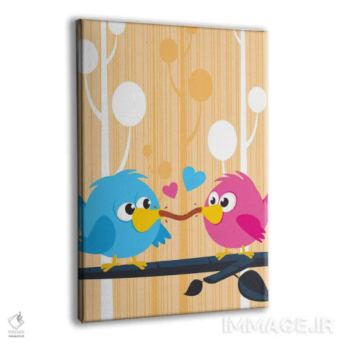 تابلو دکوراتیو مرغ های عشق اثر جیمز لی - نمای پرسپکتیو محصول