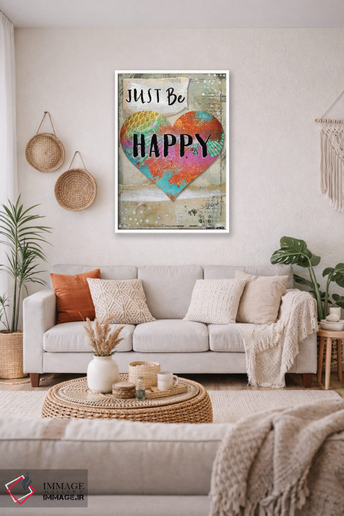 تابلو دکوراتیو فقط خوشحال باش اثر جنیفر لمباین - D2W