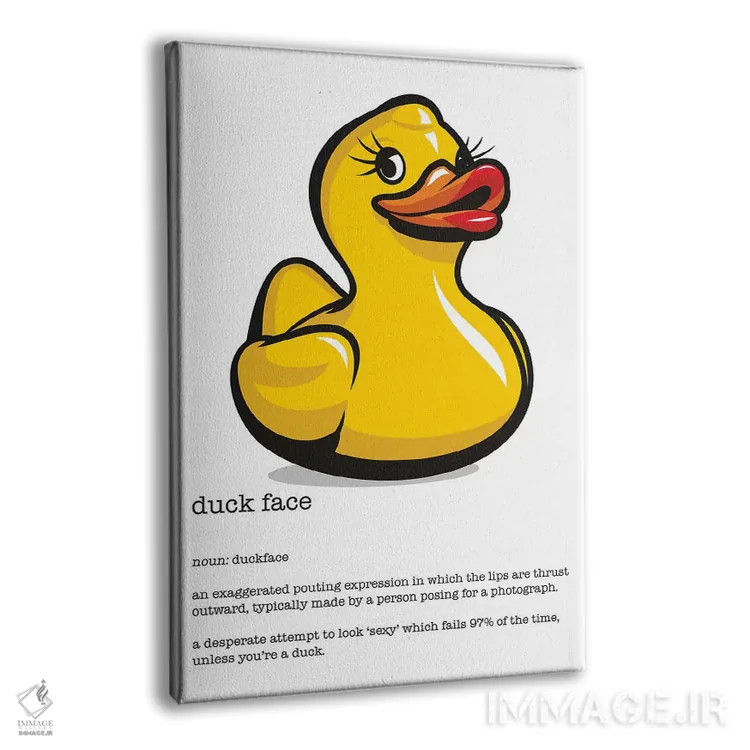 تابلو دکوراتیو تعریف چهره اردکی اثر جیمز لی - نمای پرسپکتیو محصول