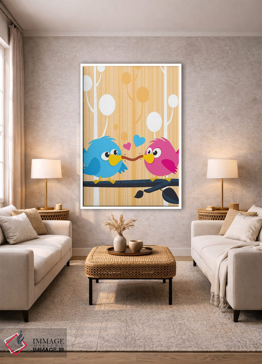 تابلو دکوراتیو مرغ های عشق اثر جیمز لی - D1W