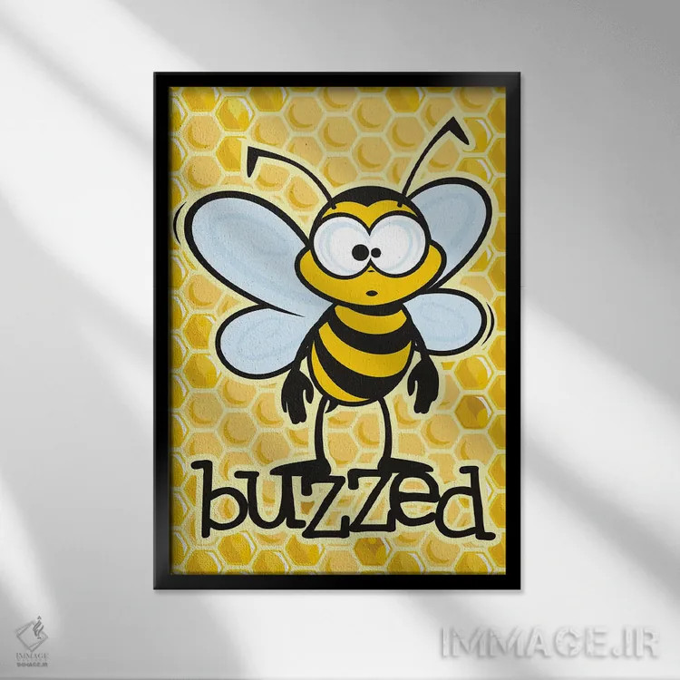 تابلو دکوراتیو سرخوش اثر جیمز لی - نمای قابدار مشکی