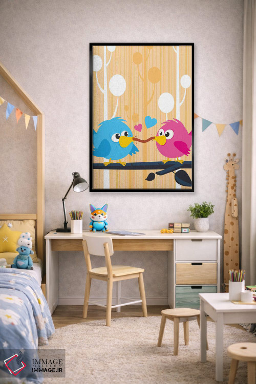 تابلو دکوراتیو مرغ های عشق اثر جیمز لی - D2B