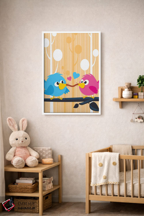 تابلو دکوراتیو مرغ های عشق اثر جیمز لی - D3W