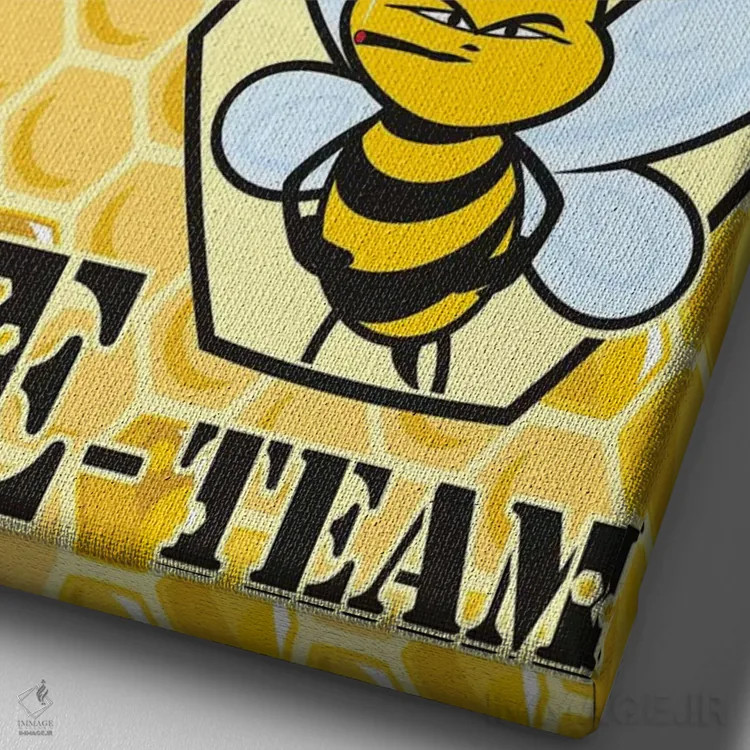 تابلو دکوراتیو تیم زنبورها اثر جیمز لی - نمای نزدیک بافت بوم