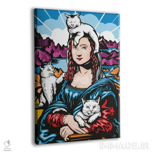 تابلو دکوراتیو مونالیزا با گربه ها اثر جیمز لی - نمای پرسپکتیو محصول