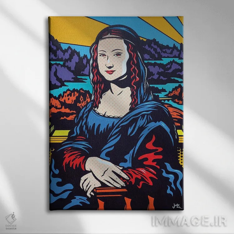 تابلو دکوراتیو مونالیزای پاپ اثر جیمز لی - نمای روبهرو روی دیوار